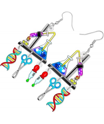 Dangle Novelty Funny Teacher Class Scientific Laboratory Equipment Earrings Acrylic Back to School Jewelry For Women Girl Kid...