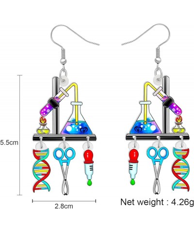 Dangle Novelty Funny Teacher Class Scientific Laboratory Equipment Earrings Acrylic Back to School Jewelry For Women Girl Kid...