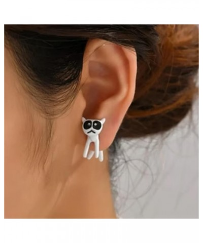 Sexy Kittenes Earrings Big-eyed Cat Creative Cute Pierced Earrings Long Tail Cat Earrings Hanging Animal Earrings After Perso...