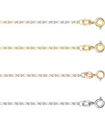 10K Solid Gold 2.0MM Diamond Cut Mirror Chain Necklace or Anklet - Unisex Sizes 10"-30" - Yellow, White, Rose or 3 Tone 3 Ton...