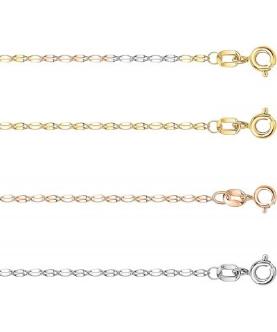 10K Solid Gold 2.0MM Diamond Cut Mirror Chain Necklace or Anklet - Unisex Sizes 10"-30" - Yellow, White, Rose or 3 Tone 3 Ton...