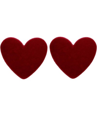 Large Heart Earrings, Candy Color Heart Acrylic Earrings for Women Girls Jewelry Gift Wine Red Velvet $7.64 Earrings