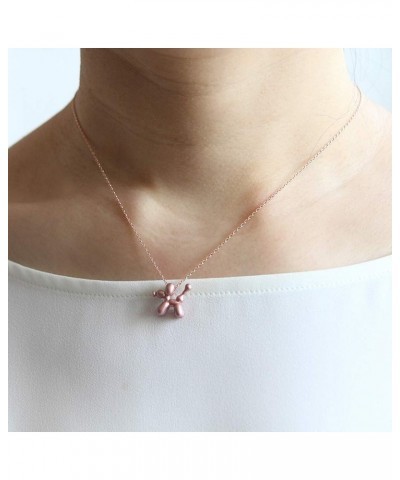 Balloon Dog Necklace Epoxy Plated Chain, 17 inches Indi Pink $11.72 Necklaces