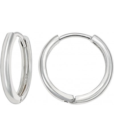 925 Sterling Silver Polished Classic 2mm x 13mm Small Plain Hoop Huggie Earrings $13.19 Earrings