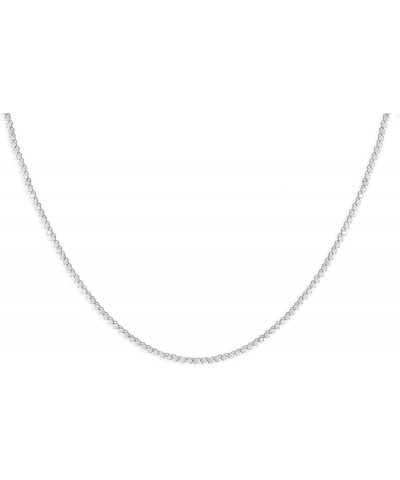 Unisex Anti-Tarnish Micro Skinny 2mm Real Solid 925 Sterling Silver one Row Tennis Chain AAA CZ Choker Necklace 16-30" Bracel...