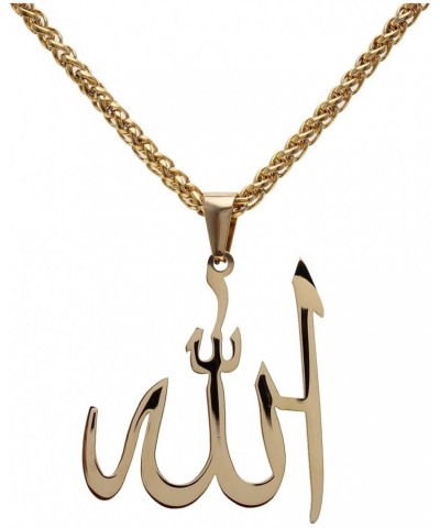 Large Gold Pt Allah Necklace Islamic Arabic God Islam Muslim Gift (24" Chain) $8.94 Necklaces