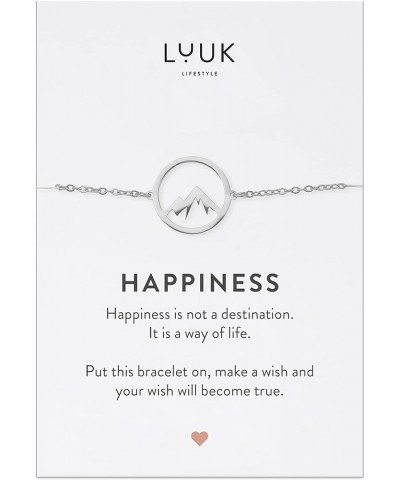 Stainless steel bracelet with pendant and HAPPINESS card, filigree and minimalist women's jewelry, unique gift idea, lucky ch...