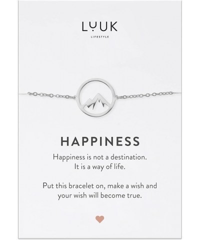 Stainless steel bracelet with pendant and HAPPINESS card, filigree and minimalist women's jewelry, unique gift idea, lucky ch...