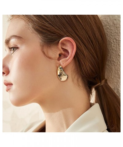 Tear Drop Bottega Earring Dupes Statemen Chunky Waterdrop Hoop Earrings for Women - Fashion Trendy Waterdrop Polished Brushed...