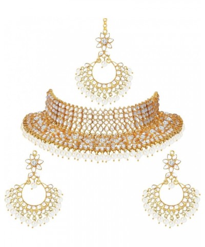 Indian Ethnic Wedding Wear Necklace Set White 6 $23.97 Jewelry Sets