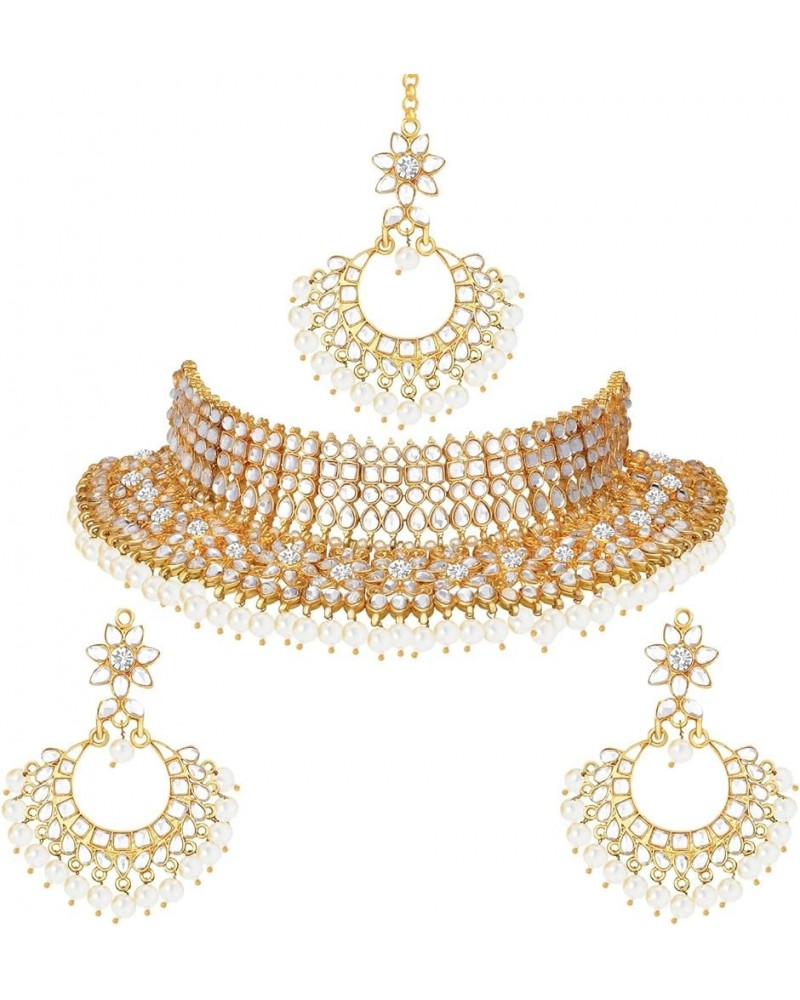 Indian Ethnic Wedding Wear Necklace Set White 6 $23.97 Jewelry Sets