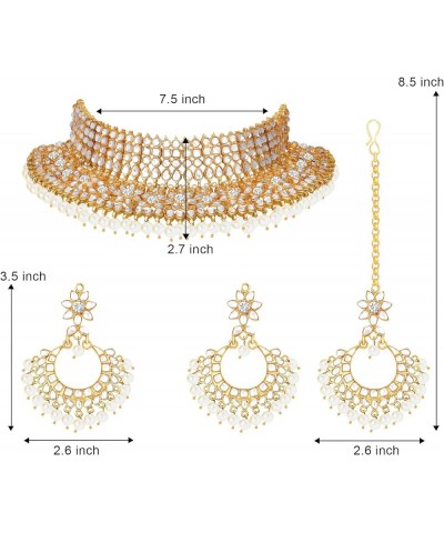 Indian Ethnic Wedding Wear Necklace Set White 6 $23.97 Jewelry Sets