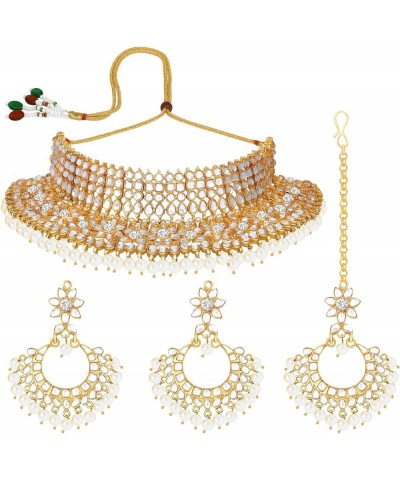 Indian Ethnic Wedding Wear Necklace Set White 6 $23.97 Jewelry Sets