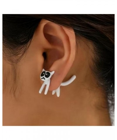 Sexy Kittenes Earrings Big-eyed Cat Creative Cute Pierced Earrings Long Tail Cat Earrings Hanging Animal Earrings After Perso...