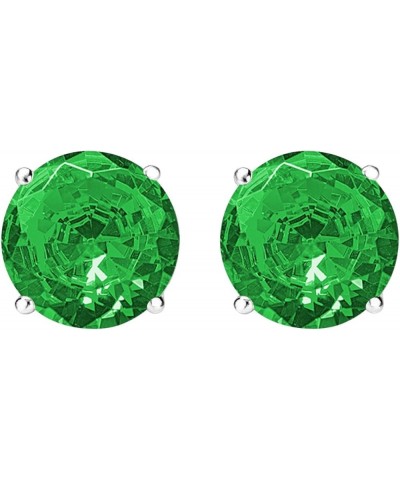 1/2-10 Carat Total Weight Emerald Stud Earrings 4 Prong Push Back 0.5 Carat 14K White Gold $358.94 Earrings