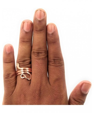 pure original copper snake ring adjustable free size for men and women indian jewelry $7.42 Rings