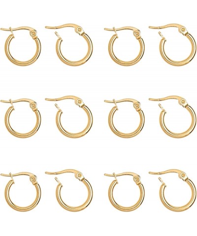 24pcs Huggie Earrings Golden Hoop Earrings Hypoallergenic Stainless Steel Hoop Earring 1x0.7mm Pin Hoop Earrings Set Earwires...