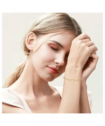 Gold Chain Initial Bracelets Girls Fashion Luxury Plated Layered Initial Bracelets Jewelry Gifts for Women B One Size $5.79 B...