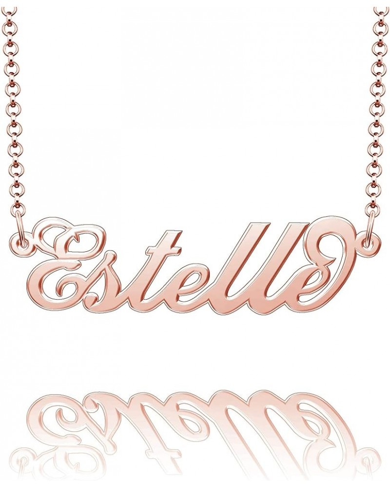 Estelle Custom Necklace Personalized Gift for Women Handmade Chain Pendant 10k Rose Gold Plated $14.49 Necklaces