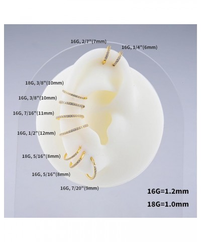 ASTM F136 Titanium Hoop Piercing Jewelry 16G 18G 6mm 8mm 10mm 11mm 12mm - Hypoallergenic Hinged Clicker for Septum, Cartilage...