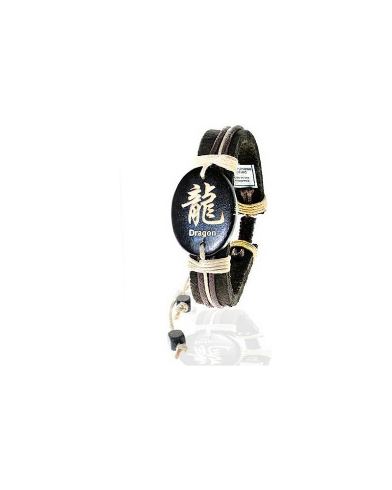 Adjustable Leatherette Bracelet - Chinese Zodiac Symbols Dragon $10.43 Bracelets