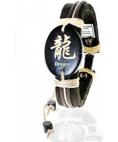 Adjustable Leatherette Bracelet - Chinese Zodiac Symbols Dragon $10.43 Bracelets