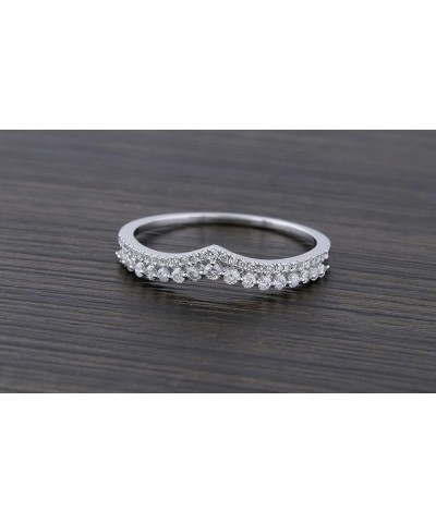 0.25 Carat Round White Diamond Chevron Wedding Band for Women in 14K Solid Gold 8.5 Solid White Gold $180.22 Bracelets