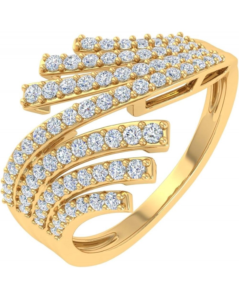 1/2 Carat Bypass Statement Diamond Ring in 10K Gold Yellow Gold $134.20 Rings