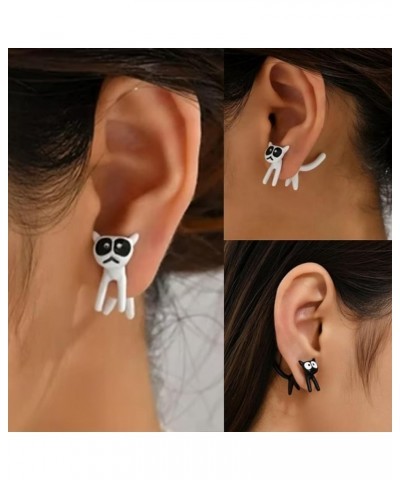 Sexy Kittenes Earrings Big-eyed Cat Creative Cute Pierced Earrings Long Tail Cat Earrings Hanging Animal Earrings After Perso...