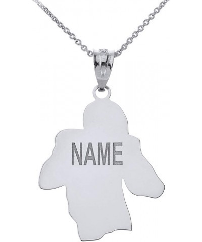 Sports Charm 925 Sterling Personalized Name and Number Football Player Pendant Necklace - Choice of Pendant Only or Rolo Chai...