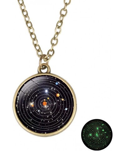 Luminous Double Sided Retro Cosmic Solar System Pendant Glass Ball Necklace $6.95 Necklaces