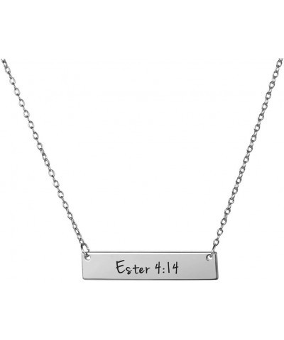 Christian Bar ???????? Bible Verse Faith Jewelry Baptism Birthday ???? ??? ????? Girls Sister Silver Ester 4:14 $7.93 Necklaces