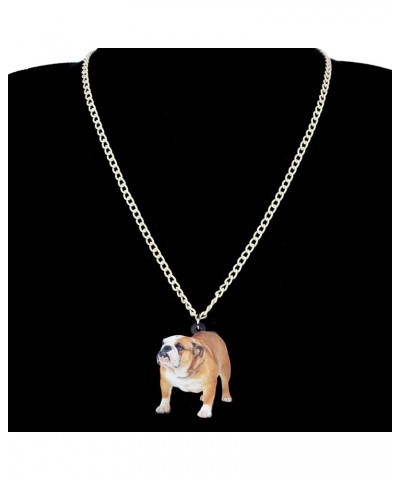 Acrylic Brown English Bulldog Dog Jewelry Sets Necklace Earrings Pets Pendant For Women Gift (Brown) $8.31 Jewelry Sets