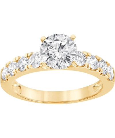 14K Gold 1.00-2.00 Carat Round Cut Lab Grown Diamond Engagement Ring for Women Girls (J, VS-SI2) | Fine Jewelry for Mother's ...