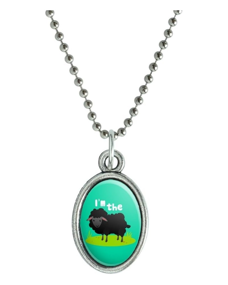 I'm The Black Sheep Funny Antiqued Oval Charm Pendant with Chain $10.02 Necklaces