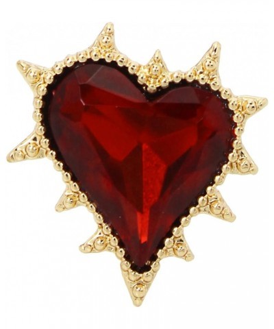 Womens Heart Earrings One Size Spikey Heart Red/Gold $19.60 Earrings