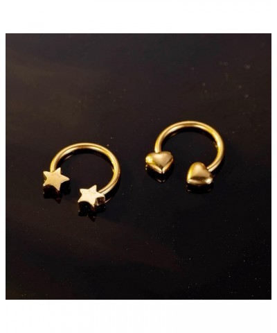 2Pcs 16G Titanium Septum Rings for Women Men Horseshoe Septum Nose Rings Hoop Star Heart Septum Piercing Jewelry Gold $7.64 B...