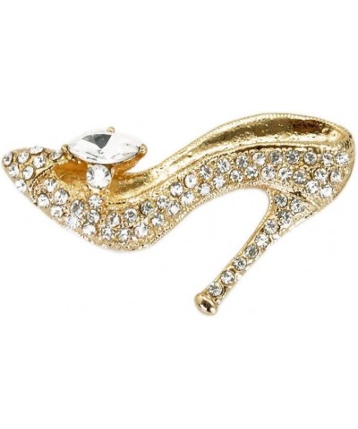 TTjewelry Fashion Style High-Heel Shoe Rhinestone Crystal Brooch Pin White Gold-tone $11.74 Brooches & Pins