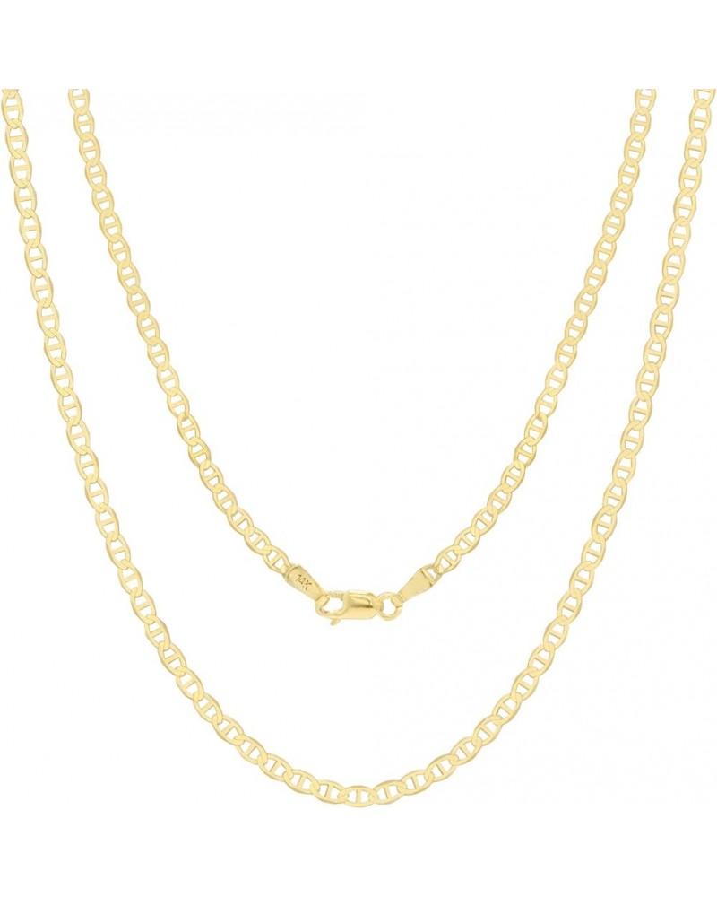 14k Yellow Gold Solid 3mm Anchor Mariner Link Chain Pendant Necklace, Mens Womens Jewelry 16" 18" 20" 22" 24 20 $146.15 Neckl...