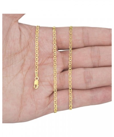 14k Yellow Gold Solid 3mm Anchor Mariner Link Chain Pendant Necklace, Mens Womens Jewelry 16" 18" 20" 22" 24 20 $146.15 Neckl...