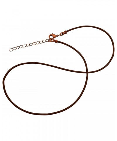 Antique Copper 1.8mm Fine Brown Leather Cord Necklace with Extender Chain $12.07 Necklaces