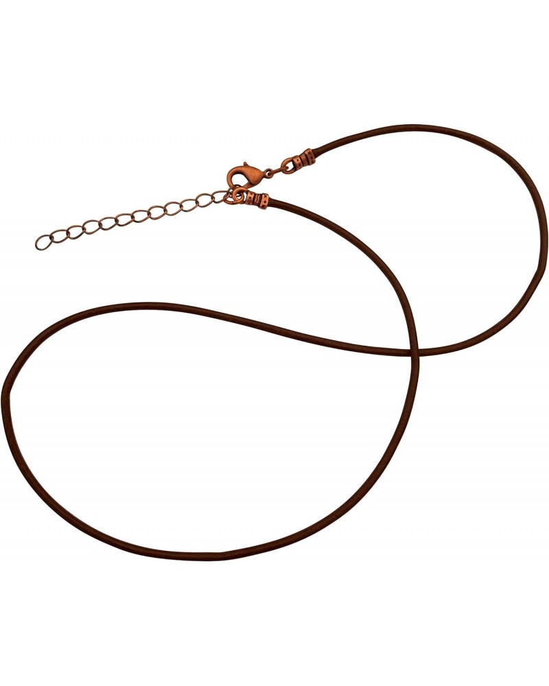 Antique Copper 1.8mm Fine Brown Leather Cord Necklace with Extender Chain $12.07 Necklaces