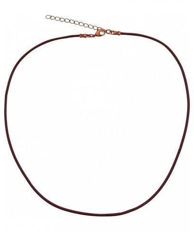 Antique Copper 1.8mm Fine Brown Leather Cord Necklace with Extender Chain $12.07 Necklaces