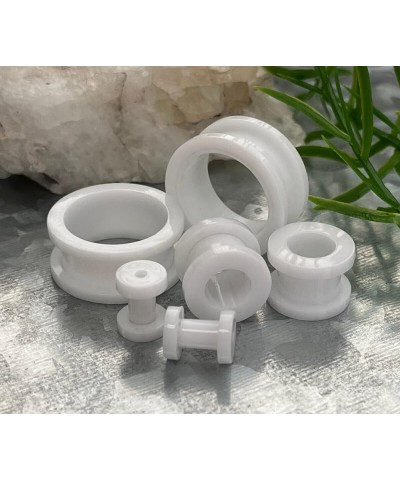 PAIR of Acrylic Screw Fit Flesh Tunnels/Plugs- Gauges 8g - 3/4 White - 3/4" (19mm) $10.05 Body Jewelry