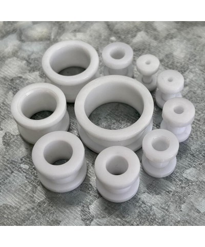 PAIR of Acrylic Screw Fit Flesh Tunnels/Plugs- Gauges 8g - 3/4 White - 3/4" (19mm) $10.05 Body Jewelry