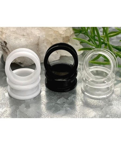 PAIR of Acrylic Screw Fit Flesh Tunnels/Plugs- Gauges 8g - 3/4 White - 3/4" (19mm) $10.05 Body Jewelry