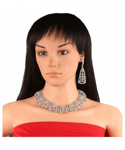 Bollywood Glamour Wedding Evening Wear Jewelry Necklace for Women D234 White $11.00 Necklaces