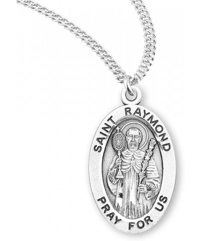 Sterling Silver Oval Patron Saint Medal St. Raymond $23.01 Necklaces