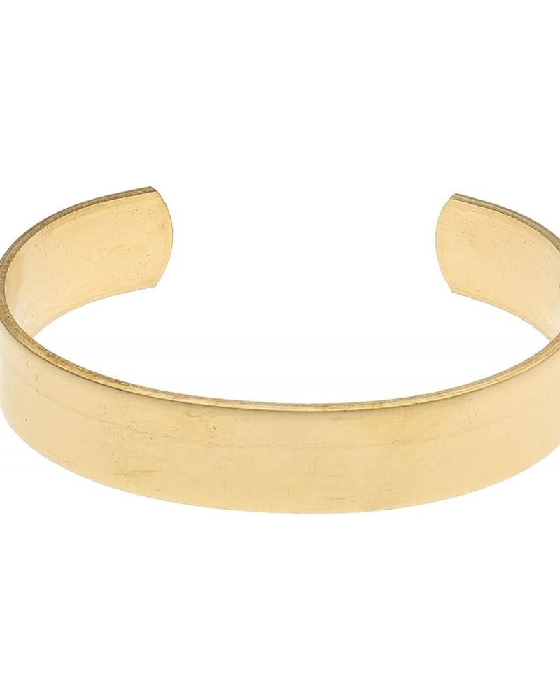 Bracelet Cuff – Made of Raw Brass – Adjustable, Open Bangle for Men and Women - Flat Style 0.75-Inch Wide – Minimalist Design...