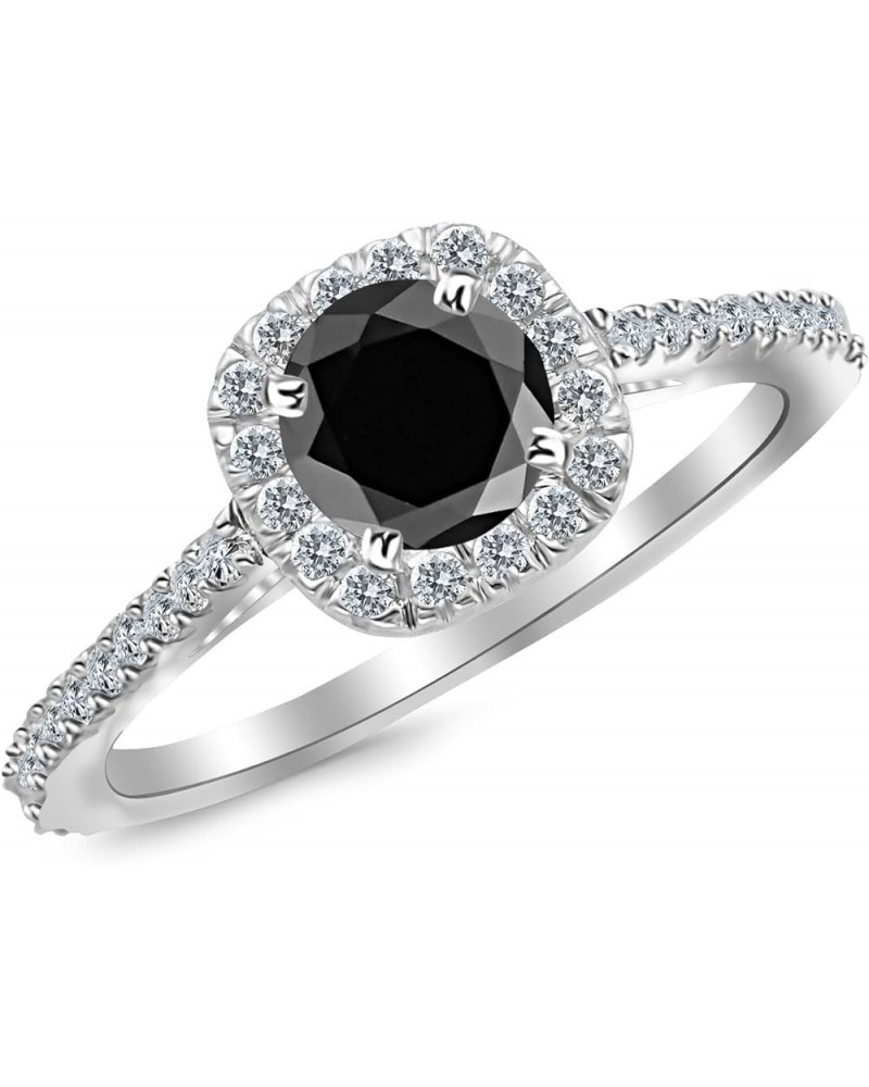 Gorgeous Classic Cushion Halo Style Diamond Engagement Ring with a 3 Carat Black Diamond Heirloom Quality Center 5.5 Rose Gol...